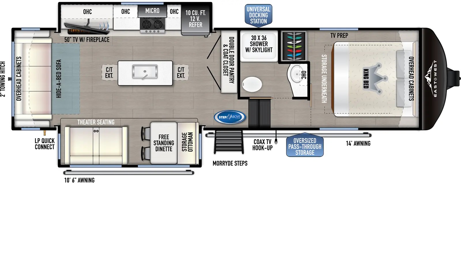 2024 EAST TO WEST RV TANDARA 28RL-OK, , floor-plans-day image number 0